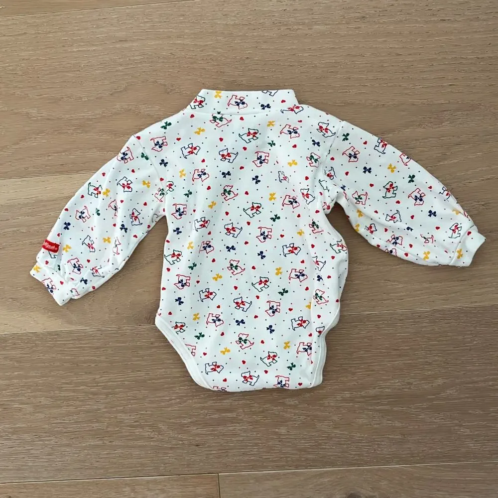 Vintage Baby OshKosh B’gosh Bodysuit Scottie Dog Hearts Valentine 6–9 Months